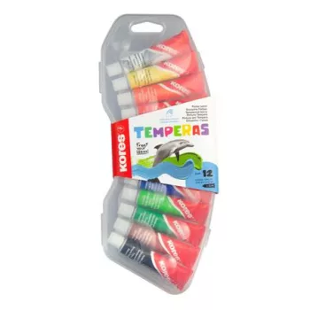 Tempera készlet, 12 ml, KORES, 12 különböző szín Tempera készlet, 12 ml, KORES, 12 különböző szín