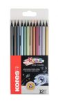   Színes ceruza készlet, háromszögletű, KORES "Kolores Style Metallic", 12 metál szín