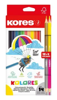 Színes ceruza készlet, háromszögletű, KORES "Ko...