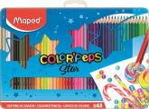 Színes ceruza készlet, háromszögletű, fém doboz, MAPED "Color'Peps Star", 48 különböző...