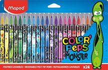   Filctoll készlet, 2,8 mm, kimosható, MAPED "Color'Peps Monster" 24 különböző szín