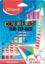   Filctoll készlet, kimosható, MAPED "Color'Peps Duo", 20 különböző szín