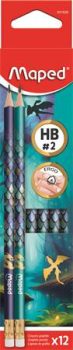 Grafitceruza radírral, HB, háromszögletű, MAPED...
