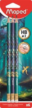 Grafitceruza radírral, HB, háromszögletű, MAPED...