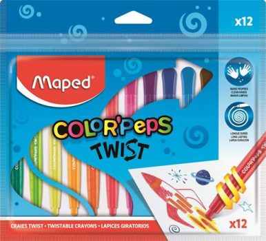 Zsírkréta, kitekerhető, MAPED "Color'Peps", 12...