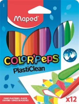 Zsírkréta, MAPED "Color'Peps" PlastiClean, 12 k... Zsírkréta, MAPED "Color'Peps" PlastiClean, 12 k...