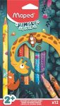 Színes ceruza készlet, vastag, MAPED "Jungle Fe... Színes ceruza készlet, vastag, MAPED "Jungle Fe...