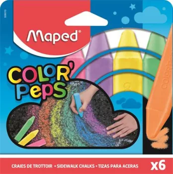 Aszfaltkréta, MAPED "Color'Peps", 6 különböző szín Aszfaltkréta, MAPED "Color'Peps", 6 különböző szín