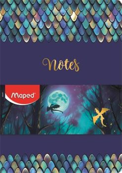 Jegyzetfüzet, tűzött, A5, vonalas, MAPED „Drago...