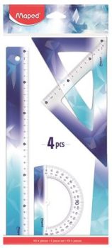 Vonalzókészlet, műanyag, törhetetlen, 4 darabos...