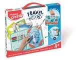   Kreatív készségfejlesztő tábla, átlátszó, törölhető, utazótáskával, MAPED CREATIV, "Travel Board", állati móka