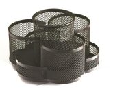 Írószertartó, 7 részes, fémhálós, forgatható, f...