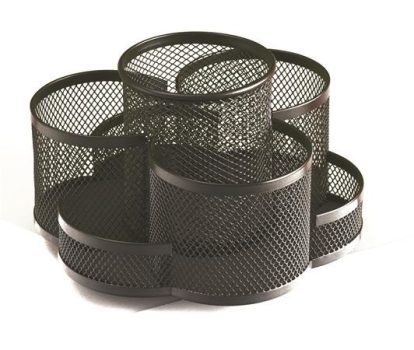 Írószertartó, 7 részes, fémhálós, forgatható, f...