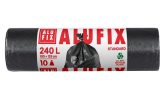   Szemeteszsák, 240 l,10 db, 100x125 cm, 40 µ, ALUFIX, fekete
