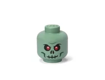 Tárolódoboz, fej, kicsi, LEGO, Green Skeleton