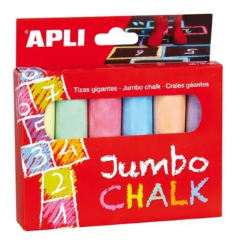 Aszfaltkréta, kerek, jumbo, APLI, 6 különböző szín Aszfaltkréta, kerek, jumbo, APLI, 6 különböző szín