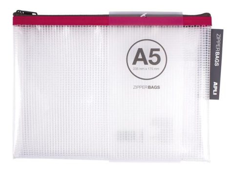 Rendszerező tasak, cipzáras, A5, APLI, vegyes s...