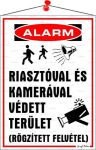 Információs tábla, 35x25 cm, "Riasztóval és kam... Információs tábla, 35x25 cm, "Riasztóval és kam...