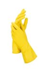 Gumikesztyű, háztartási, latex, M méret, sárga Gumikesztyű, háztartási, latex, M méret, sárga