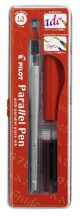   Töltőtoll, 0,1-1,5 mm, piros kupak, PILOT "Parallel Pen"