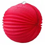 Lampion, kerek, 22 cm, piros