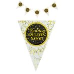 Zászló, 3,6 m, műanyag, "Boldog Szülinapot", el...