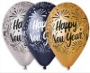 Léggömb, 33 cm, "Happy New Year", 3 különböző szín Léggömb, 33 cm, "Happy New Year", 3 különböző szín