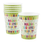Pohár, papír, 2,5 dl, "Boldog születésnapot", z...