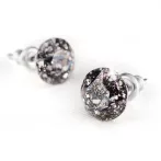 Fülbevaló, fekete csipke mintás SWAROVSKI® kris...