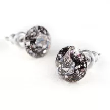 Fülbevaló, fekete csipke mintás SWAROVSKI® kris...