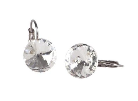 Fülbevaló, francia kapcsos, natúr fehér, SWAROV...