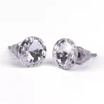 Fülbevaló, fehér SWAROVSKI® kristállyal, csúcso...