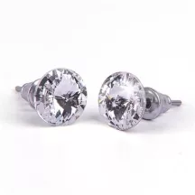 Fülbevaló, fehér SWAROVSKI® kristállyal, csúcso...