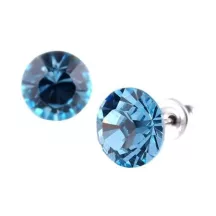 Fülbevaló, aquakék SWAROVSKI® kristállyal, 8 mm...