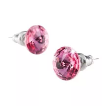 Fülbevaló, rózsaszín SWAROVSKI® kristállyal, cs...