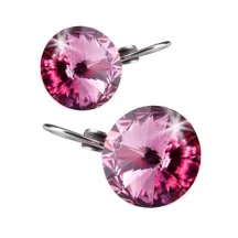 Fülbevaló, francia kapcsos, rózsaszín SWAROVSKI...