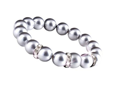 Karkötő, ezüst színű SWAROVSKI® gyöngyből, fehé...