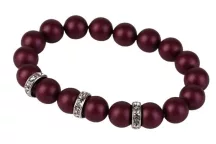 Karkötő, bíborlila SWAROVSKI® gyöngyből, fehér...
