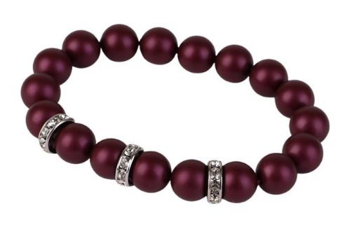 Karkötő, bíborlila SWAROVSKI® gyöngyből, fehér...