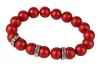 Karkötő, tűzpiros SWAROVSKI® gyöngyből, fehér r...