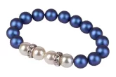 Karkötő, sötétkék-fehér SWAROVSKI® gyöngyből, f...