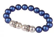 Karkötő, sötétkék-fehér SWAROVSKI® gyöngyből, f...