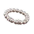 Karkötő, gyöngyházfehér SWAROVSKI® gyöngyből, f... Karkötő, gyöngyházfehér SWAROVSKI® gyöngyből, f...