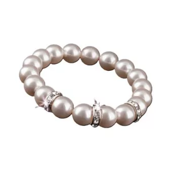 Karkötő, gyöngyházfehér SWAROVSKI® gyöngyből, f... Karkötő, gyöngyházfehér SWAROVSKI® gyöngyből, f...