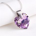 Nyaklánc, szív formájú, színjátszós ametiszt li...