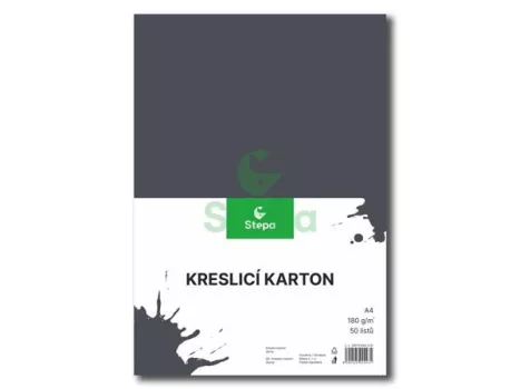 Rajzlap, A4, 180g, 50 lap, STEPA, fekete