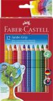 Színes ceruza készlet, háromszögletű, FABER-CASTELL "Jumbo Grip", 12 különböző szín