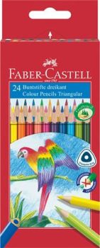 Színes ceruza készlet, háromszögletű, FABER-CAS...