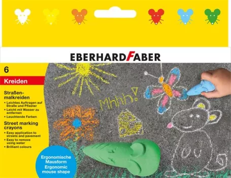 Aszfaltkréta, egér formájú, EBERHARD FABER, 6 k...