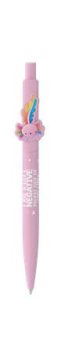 Golyóstoll, 0,8 mm, nyomógombos, rózsaszín toll...